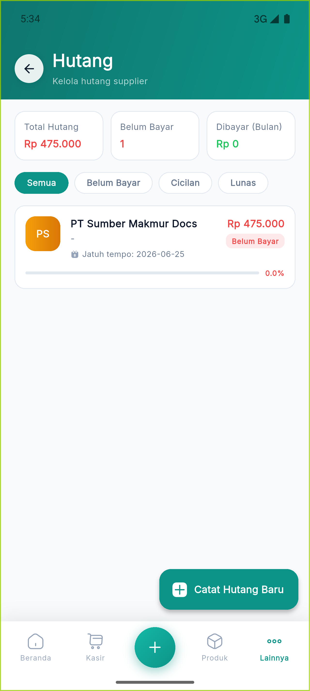Status online di Beranda