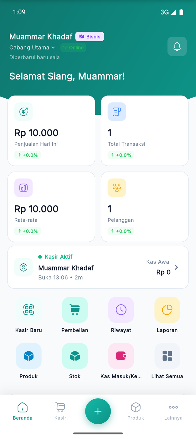 Halaman Beranda / Dashboard Bisakasir