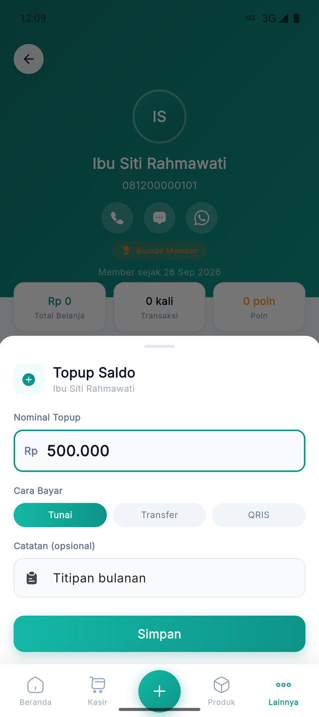 Lembar Topup Saldo