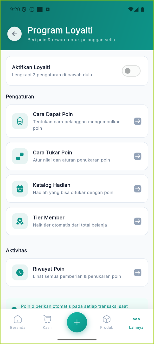 Halaman Program Loyalti
