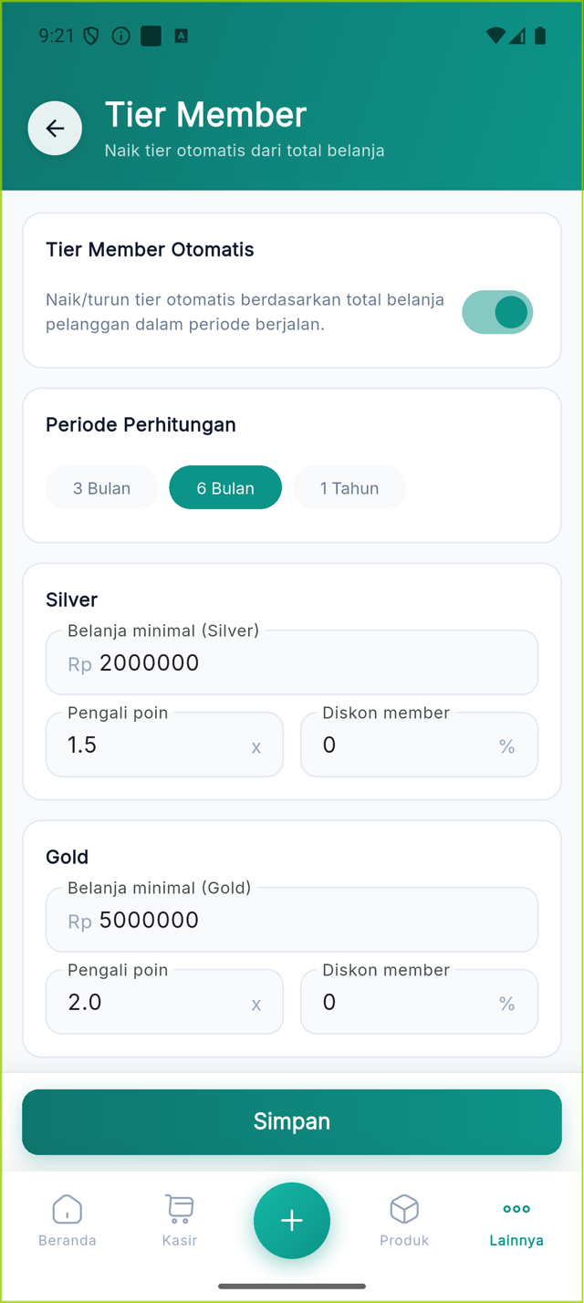 Halaman Tier Member