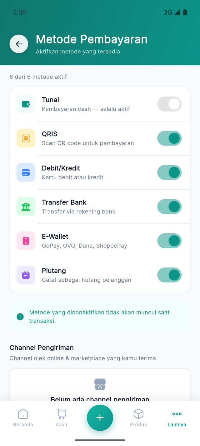Halaman Metode Pembayaran
