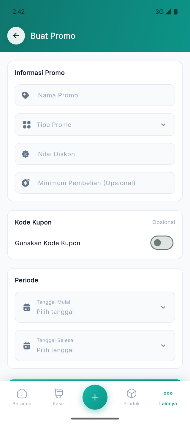 Form Buat Promo